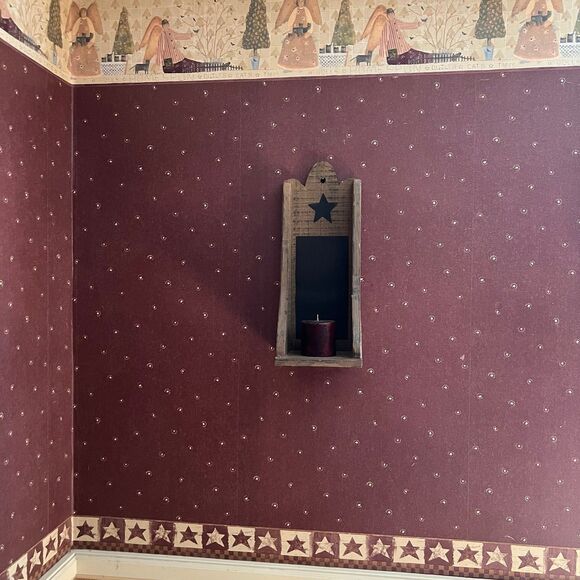 Handmade Primitive Rustic Famhouse Shelf Candle Holder - Picture 8 of 8